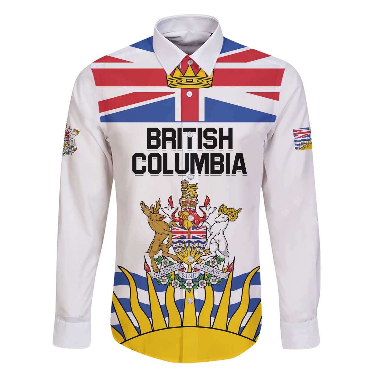 Personalized Canada British Columbia Province Family Matching Off The Shoulder Long Sleeve Dress and Hawaiian Shirt Splendor sine occasu