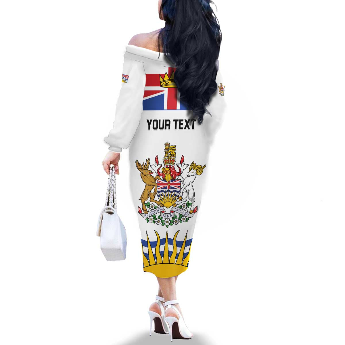 Personalized Canada British Columbia Province Family Matching Off The Shoulder Long Sleeve Dress and Hawaiian Shirt Splendor sine occasu