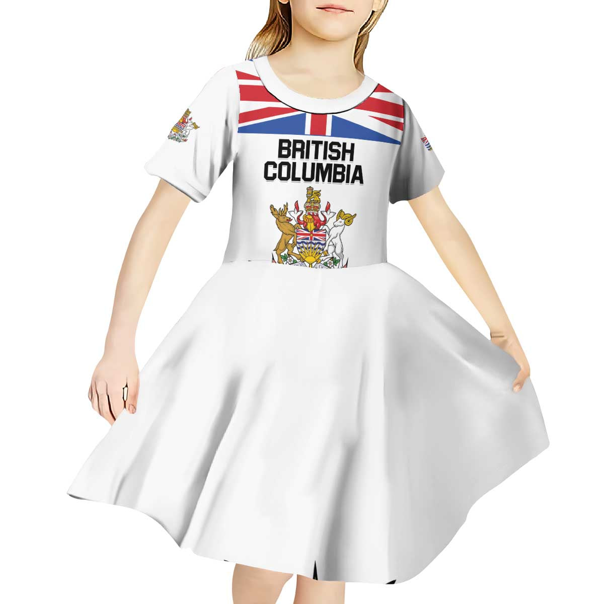 Personalized Canada British Columbia Province Kid Short Sleeve Dress Splendor sine occasu