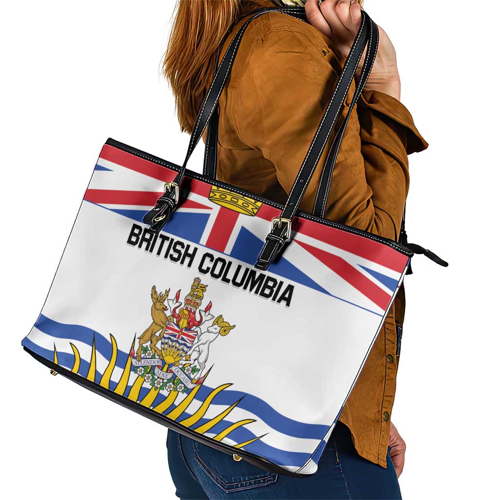 Canada British Columbia Province Leather Tote Bag Splendor sine occasu