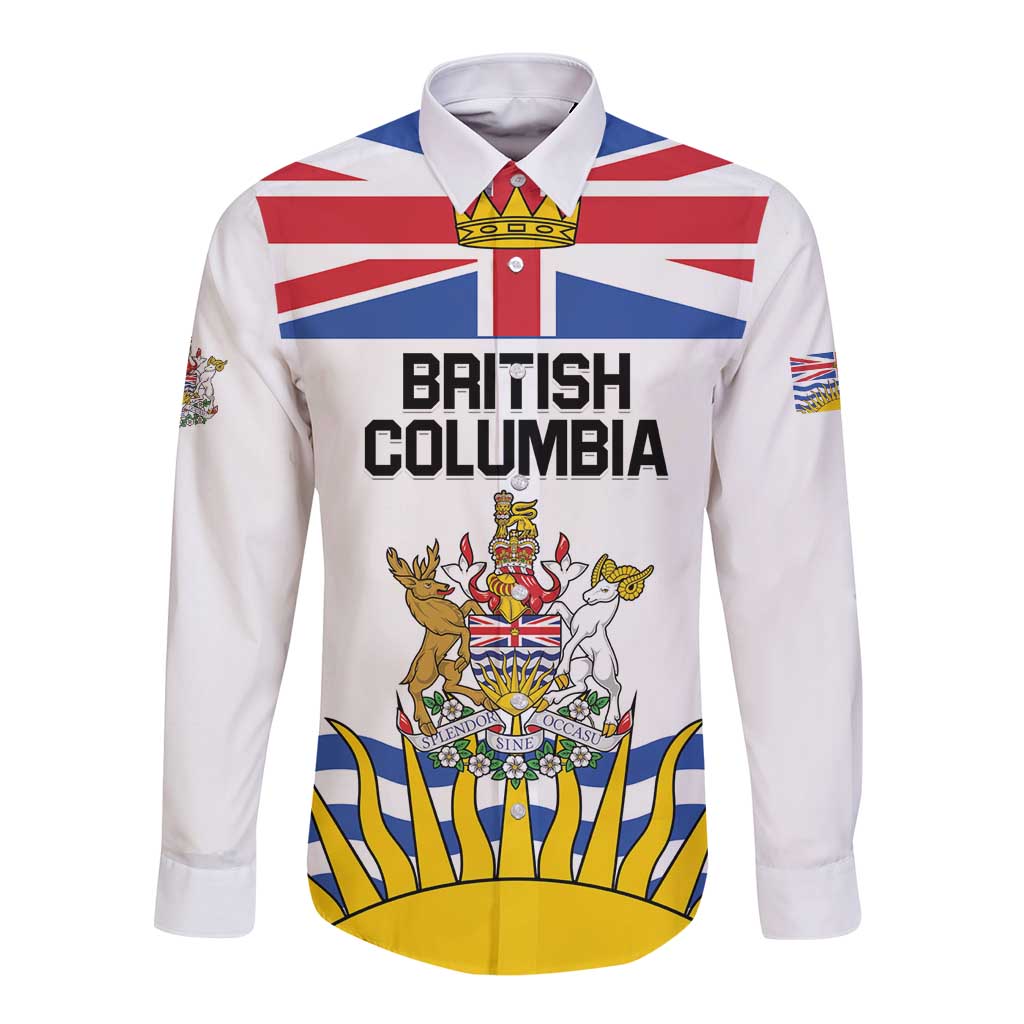 Personalized Canada British Columbia Province Long Sleeve Button Shirt Splendor sine occasu