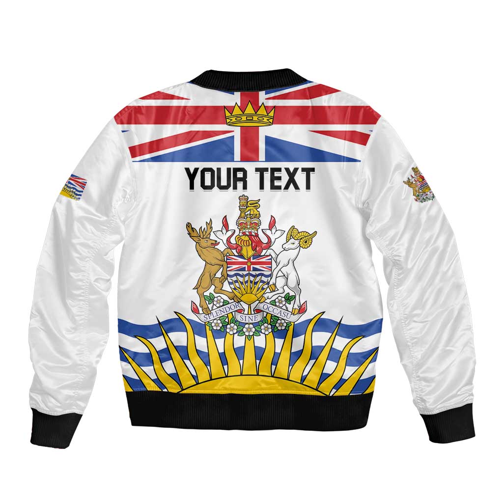 Personalized Canada British Columbia Province Sleeve Zip Bomber Jacket Splendor sine occasu