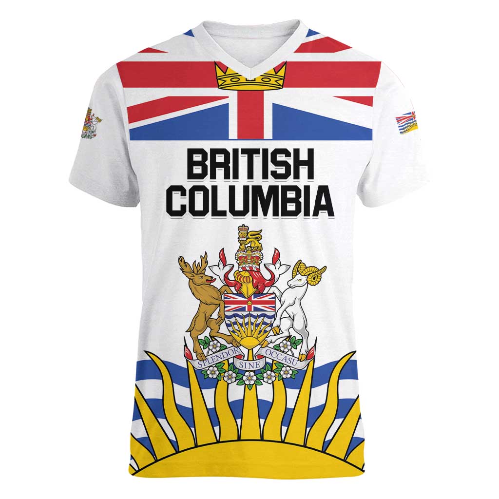 Personalized Canada British Columbia Province Women V-Neck T-Shirt Splendor sine occasu