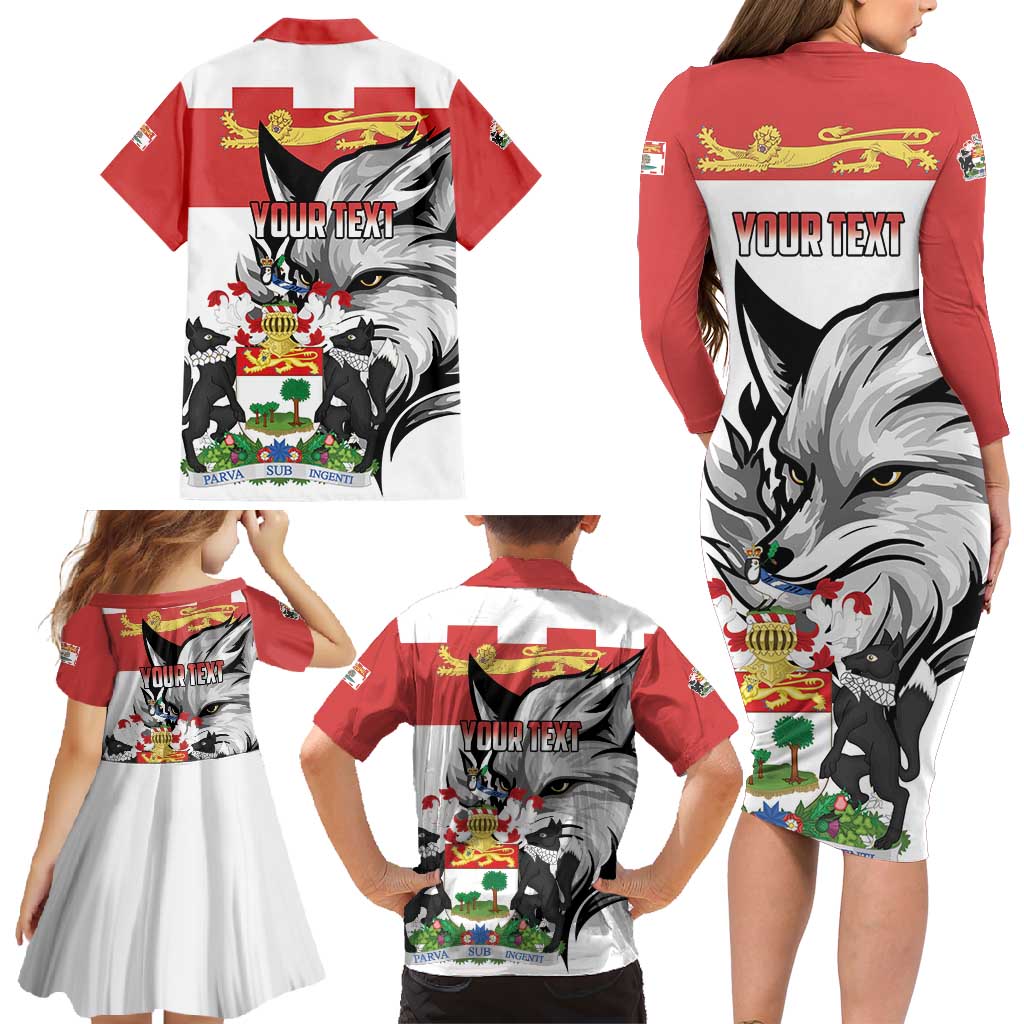 Personalized Canada Prince Edward Island Province Family Matching Long Sleeve Bodycon Dress and Hawaiian Shirt Silver Fox Parva sub ingenti