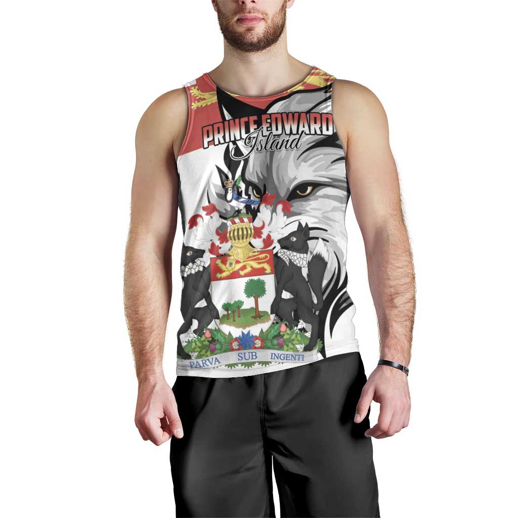 Personalized Canada Prince Edward Island Province Men Tank Top Silver Fox Parva sub ingenti