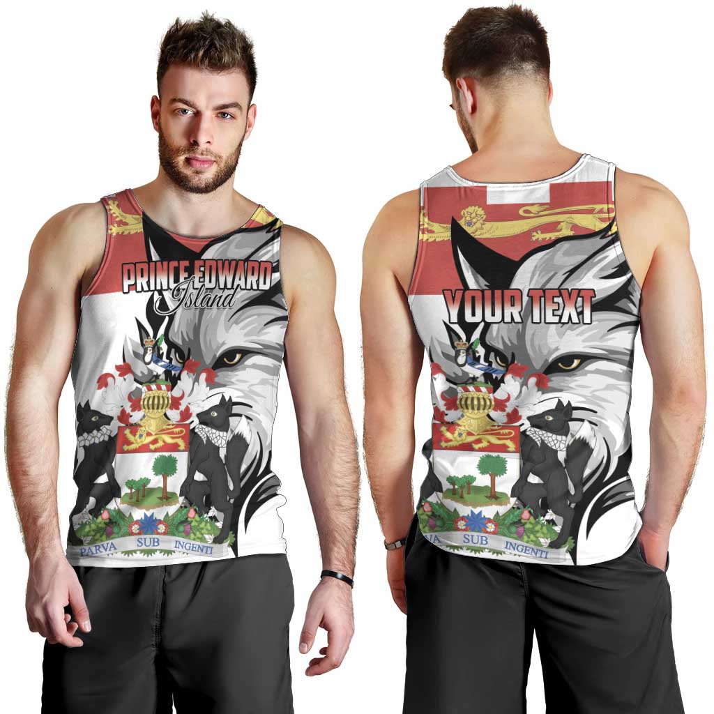 Personalized Canada Prince Edward Island Province Men Tank Top Silver Fox Parva sub ingenti