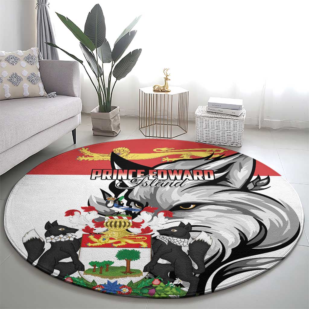 Canada Prince Edward Island Province Round Carpet Silver Fox Parva sub ingenti