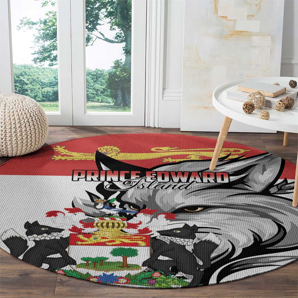 Canada Prince Edward Island Province Round Carpet Silver Fox Parva sub ingenti