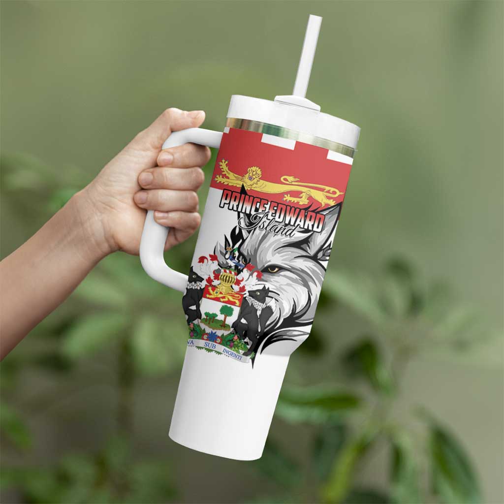 Personalized Canada Prince Edward Island Province Tumbler With Handle Silver Fox Parva sub ingenti