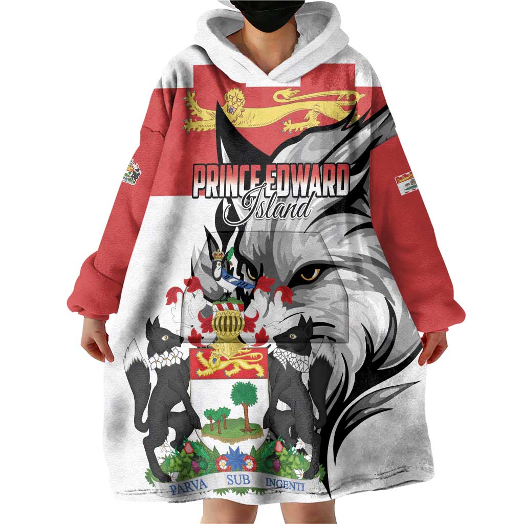 Personalized Canada Prince Edward Island Province Wearable Blanket Hoodie Silver Fox Parva sub ingenti