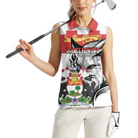 Personalized Canada Prince Edward Island Province Women Sleeveless Polo Shirt Silver Fox Parva sub ingenti