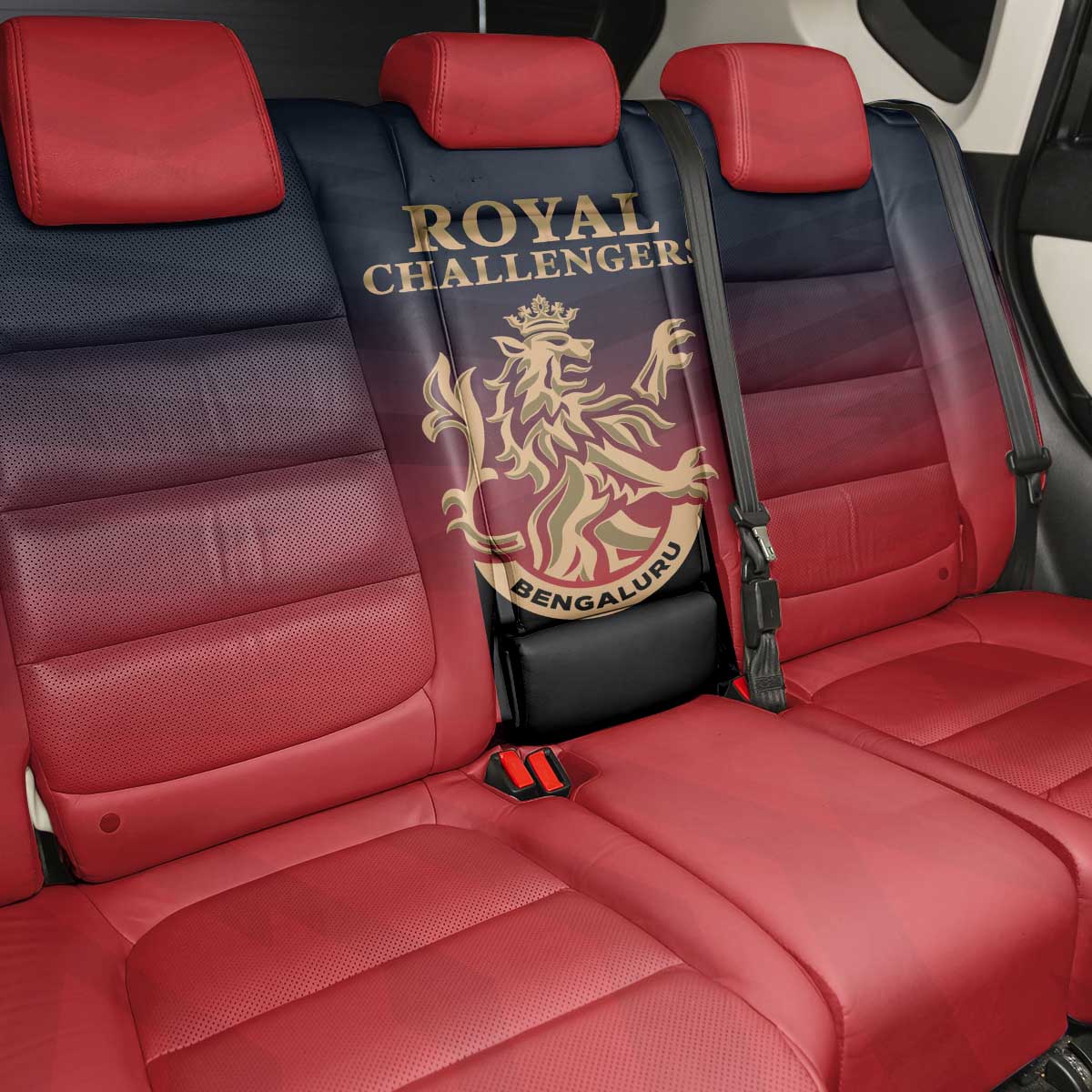 Bengaluru 2025 Cricket Royal Challengers Back Car Seat Cover Lions Play Bold