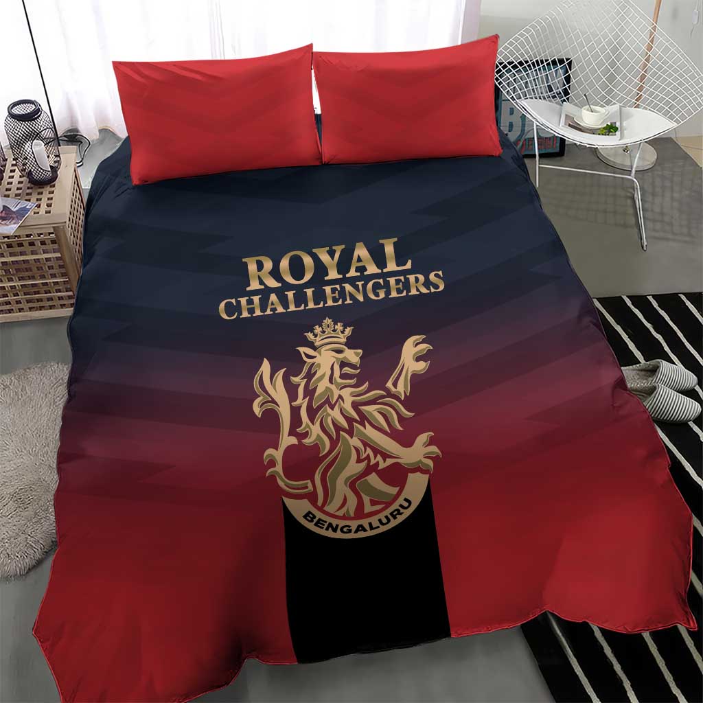 Bengaluru 2025 Cricket Royal Challengers Bedding Set Lions Play Bold