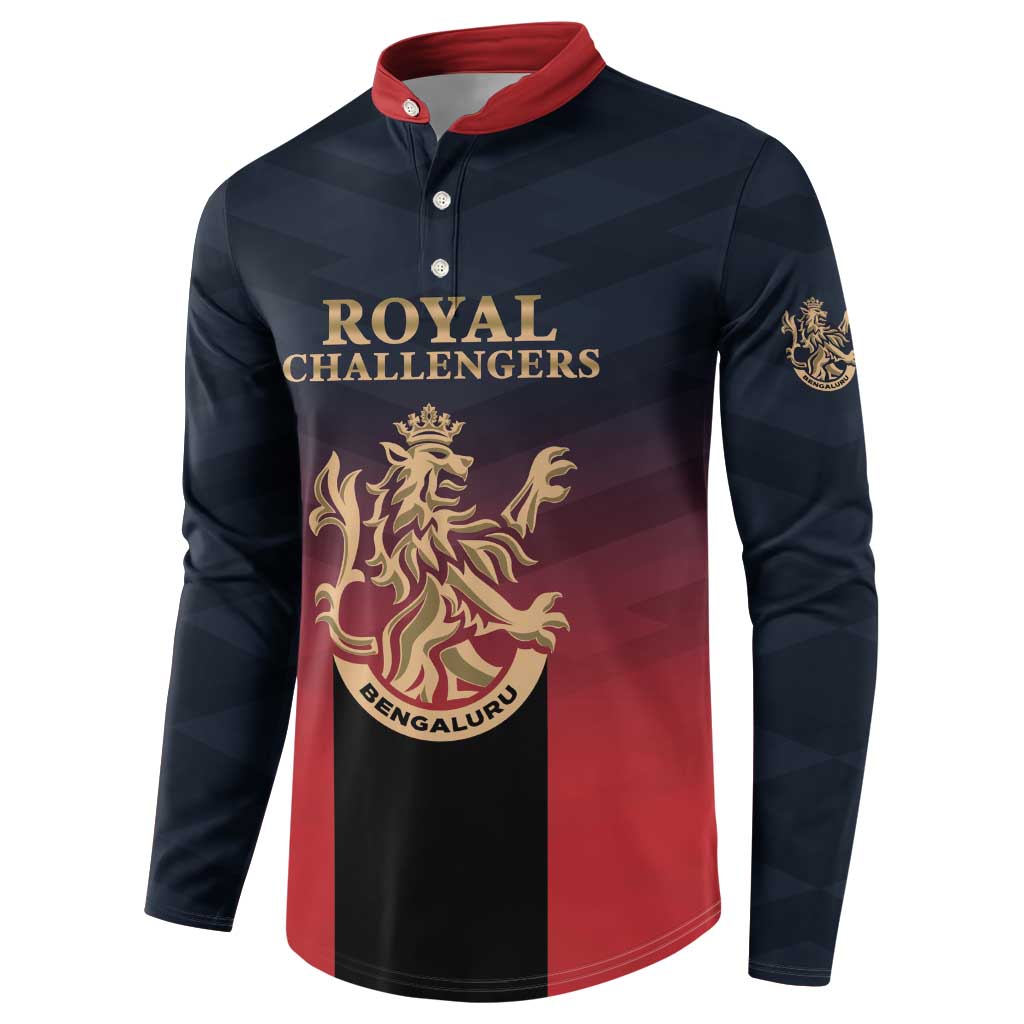 Custom Bengaluru 2025 Cricket Royal Challengers Button Sweatshirt Lions Play Bold
