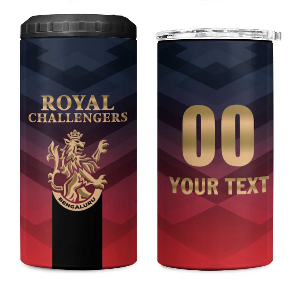 Custom Bengaluru 2025 Cricket Royal Challengers 4 in 1 Can Cooler Tumbler Lions Play Bold