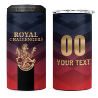 Custom Bengaluru 2025 Cricket Royal Challengers 4 in 1 Can Cooler Tumbler Lions Play Bold