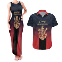 Custom Bengaluru 2025 Cricket Royal Challengers Couples Matching Tank Maxi Dress and Hawaiian Shirt Lions Play Bold