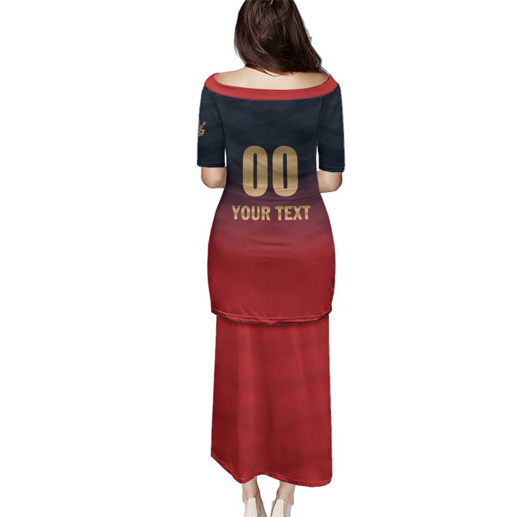 Custom Bengaluru 2025 Cricket Royal Challengers Family Matching Puletasi and Hawaiian Shirt Lions Play Bold