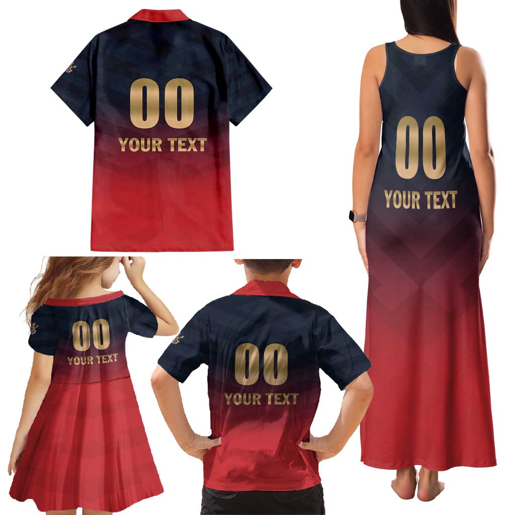 Custom Bengaluru 2025 Cricket Royal Challengers Family Matching Tank Maxi Dress and Hawaiian Shirt Lions Play Bold