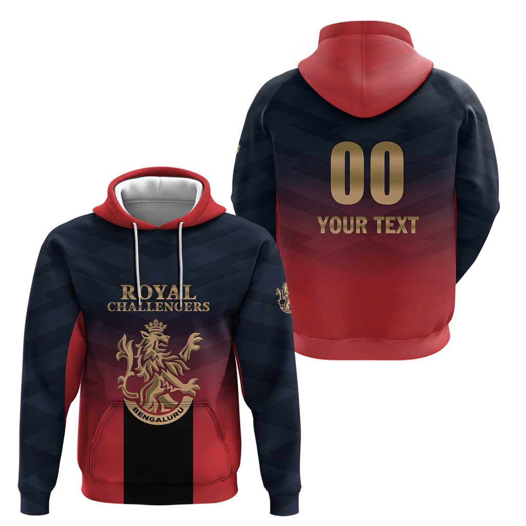 Custom Bengaluru 2025 Cricket Royal Challengers Hoodie Lions Play Bold