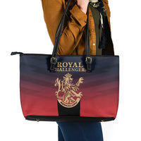 Bengaluru 2025 Cricket Royal Challengers Leather Tote Bag Lions Play Bold