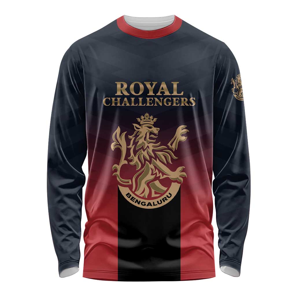 Custom Bengaluru 2025 Cricket Royal Challengers Long Sleeve Shirt Lions Play Bold