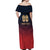 Custom Bengaluru 2025 Cricket Royal Challengers Off Shoulder Maxi Dress Lions Play Bold