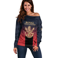 Custom Bengaluru 2025 Cricket Royal Challengers Off Shoulder Sweater Lions Play Bold