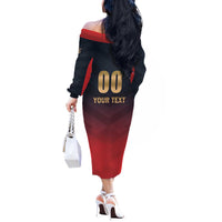 Custom Bengaluru 2025 Cricket Royal Challengers Off The Shoulder Long Sleeve Dress Lions Play Bold
