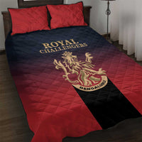 Bengaluru 2025 Cricket Royal Challengers Quilt Bed Set Lions Play Bold