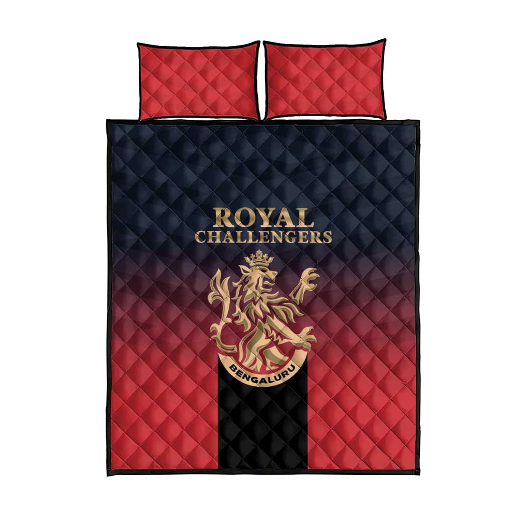 Bengaluru 2025 Cricket Royal Challengers Quilt Bed Set Lions Play Bold