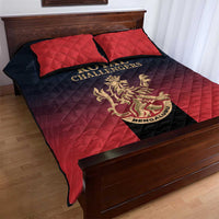 Bengaluru 2025 Cricket Royal Challengers Quilt Bed Set Lions Play Bold