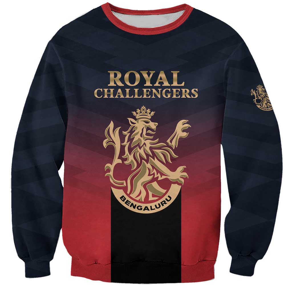 Custom Bengaluru 2025 Cricket Royal Challengers Sweatshirt Lions Play Bold