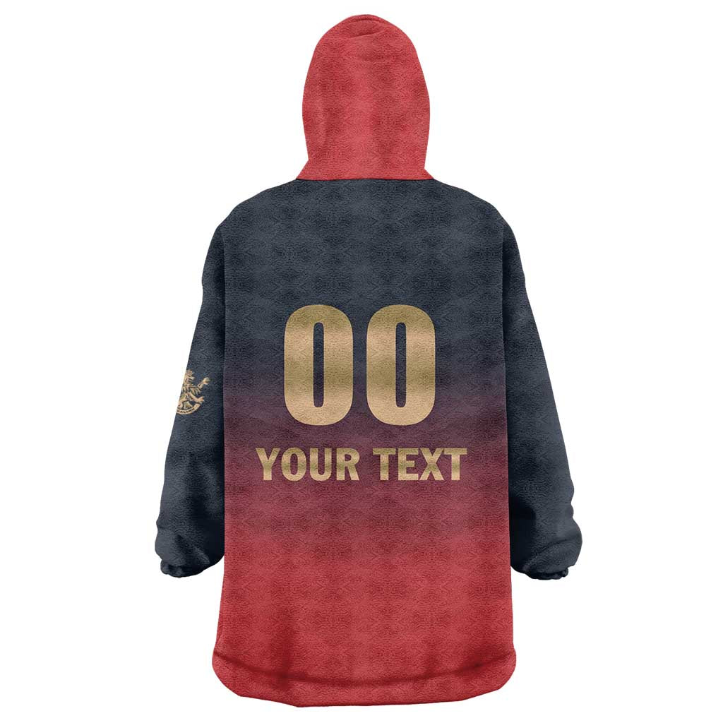 Custom Bengaluru 2025 Cricket Royal Challengers Wearable Blanket Hoodie Lions Play Bold