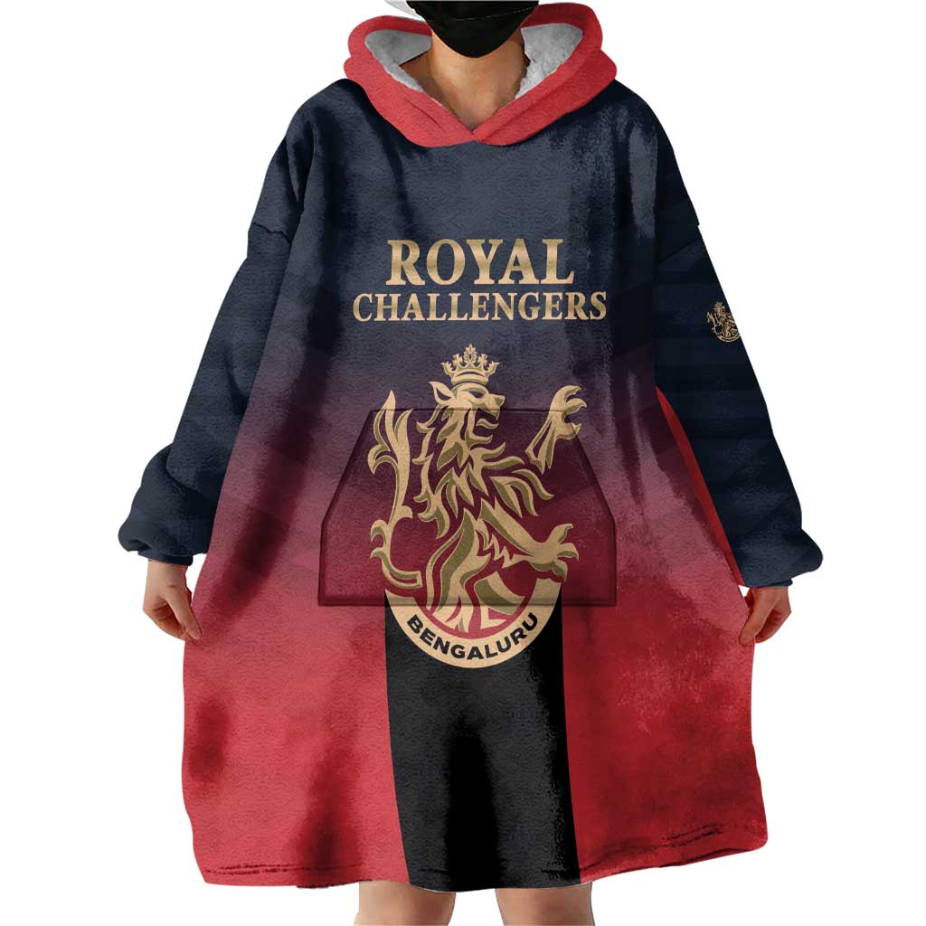 Custom Bengaluru 2025 Cricket Royal Challengers Wearable Blanket Hoodie Lions Play Bold