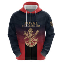 Custom Bengaluru 2025 Cricket Royal Challengers Zip Hoodie Lions Play Bold