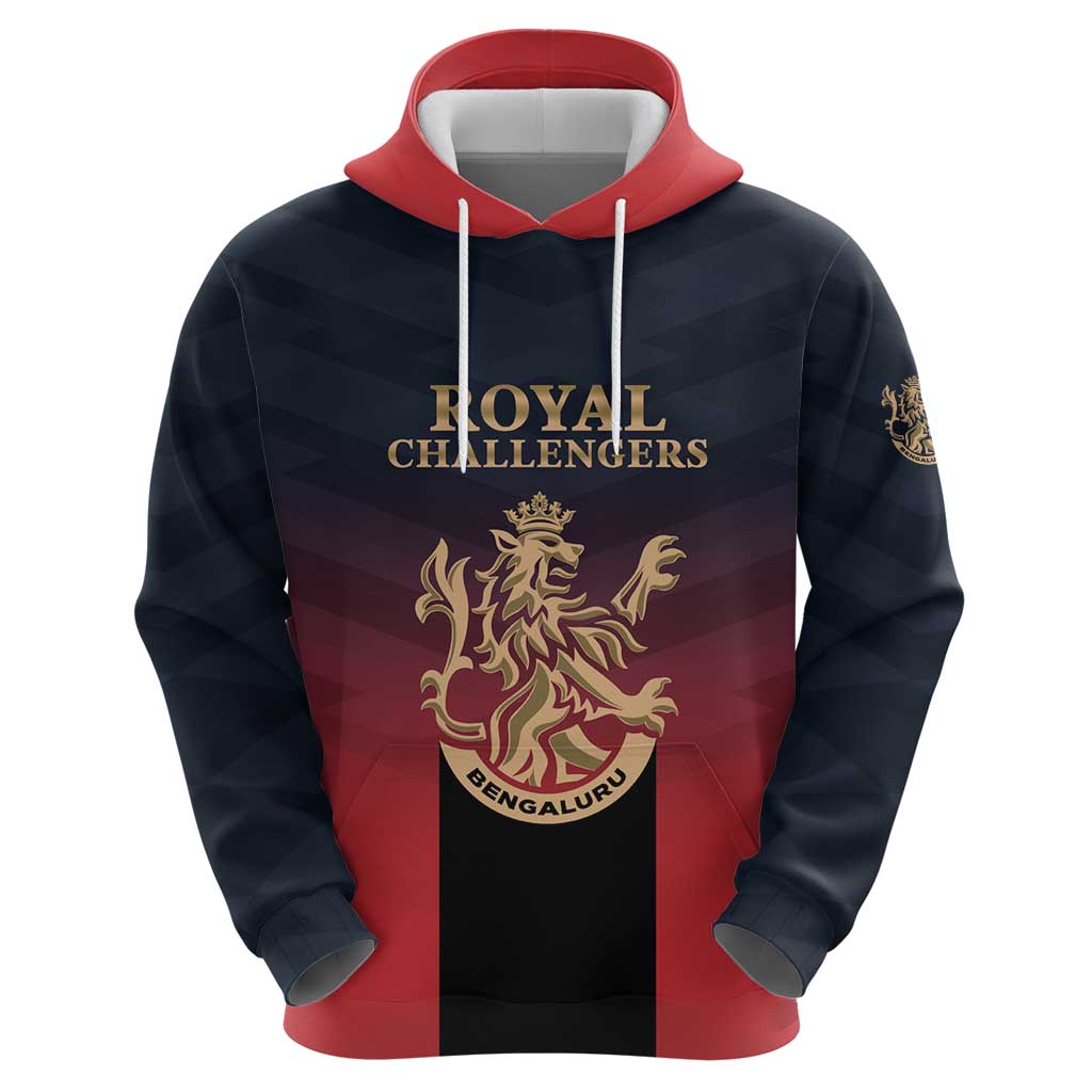 Custom Bengaluru 2025 Cricket Royal Challengers Zip Hoodie Lions Play Bold