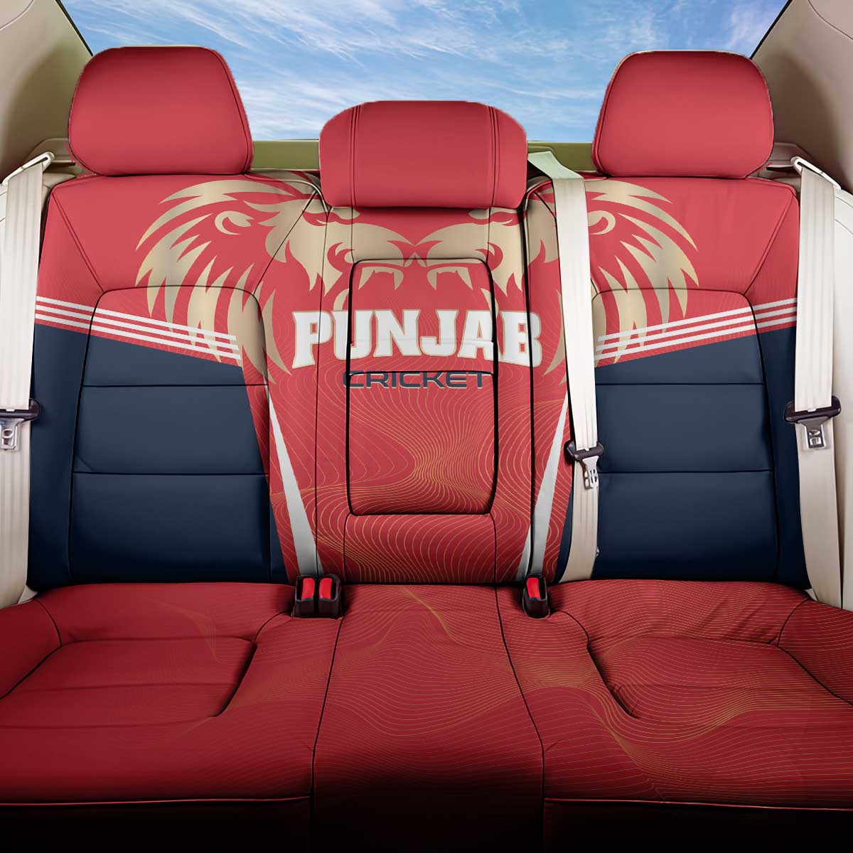 Punjab 2025 Cricket Lion Kings Back Car Seat Cover Jazba Hai Punjabi