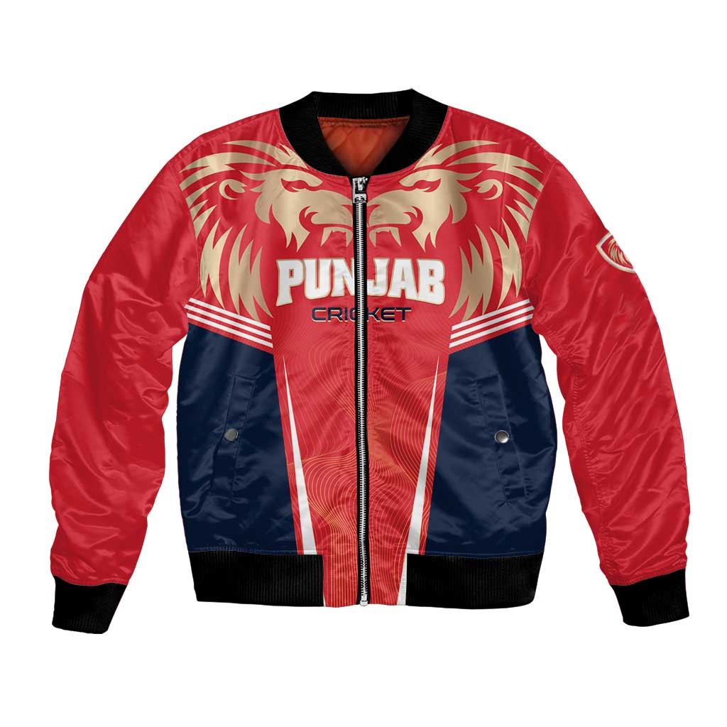 Custom Punjab 2025 Cricket Lion Kings Bomber Jacket Jazba Hai Punjabi