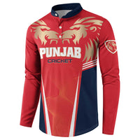 Custom Punjab 2025 Cricket Lion Kings Button Sweatshirt Jazba Hai Punjabi