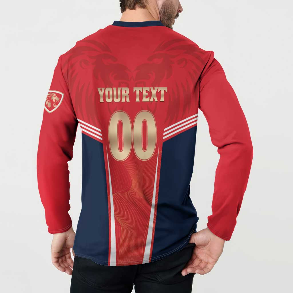 Custom Punjab 2025 Cricket Lion Kings Button Sweatshirt Jazba Hai Punjabi