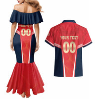 Custom Punjab 2025 Cricket Lion Kings Couples Matching Mermaid Dress and Hawaiian Shirt Jazba Hai Punjabi