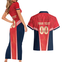 Custom Punjab 2025 Cricket Lion Kings Couples Matching Short Sleeve Bodycon Dress and Hawaiian Shirt Jazba Hai Punjabi