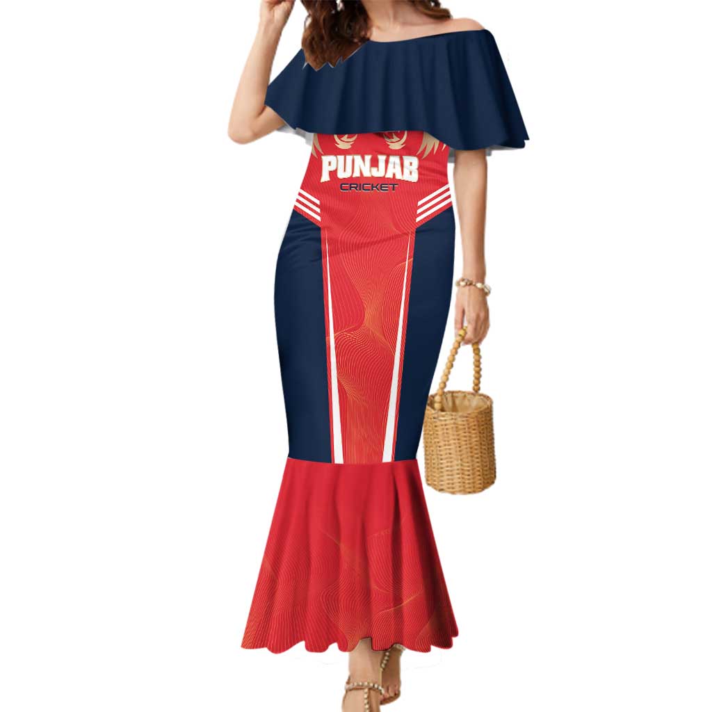 Custom Punjab 2025 Cricket Lion Kings Family Matching Mermaid Dress and Hawaiian Shirt Jazba Hai Punjabi