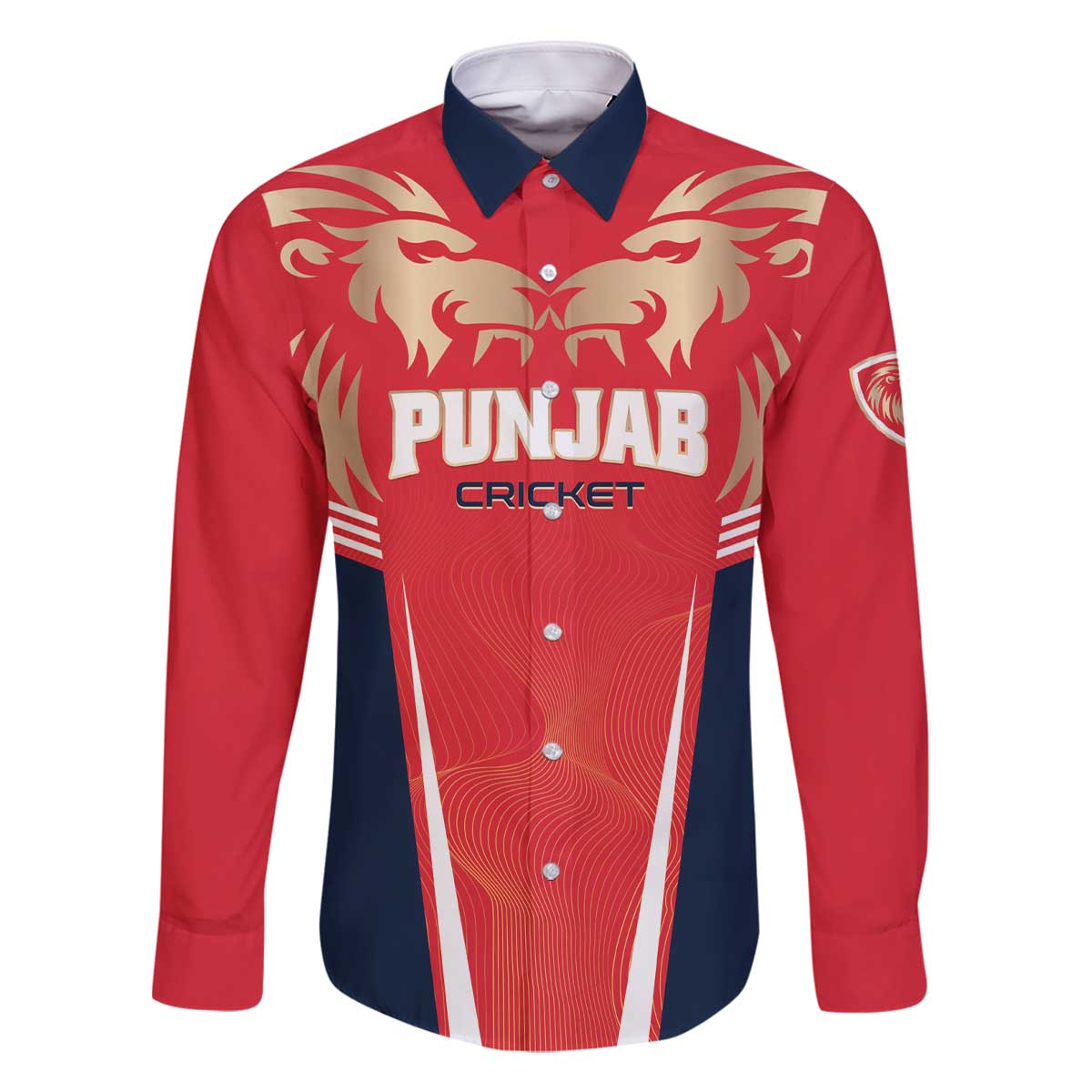 Custom Punjab 2025 Cricket Lion Kings Family Matching Off The Shoulder Long Sleeve Dress and Hawaiian Shirt Jazba Hai Punjabi