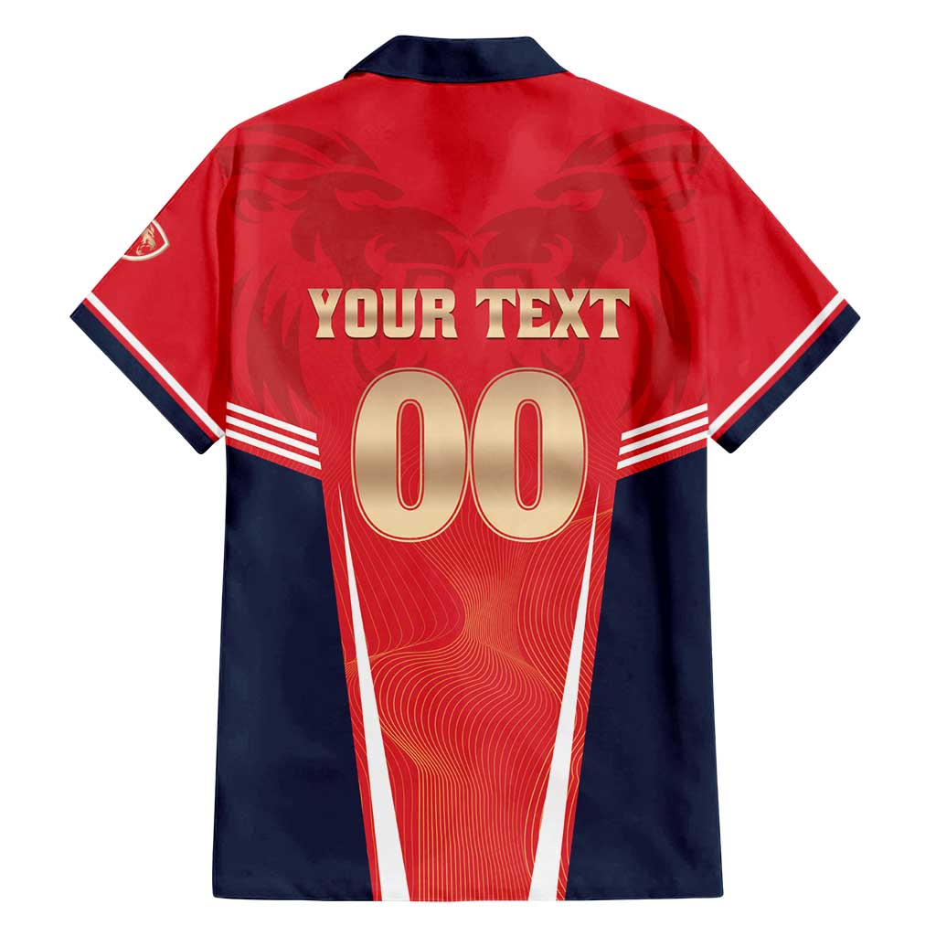 Custom Punjab 2025 Cricket Lion Kings Family Matching Off Shoulder Maxi Dress and Hawaiian Shirt Jazba Hai Punjabi