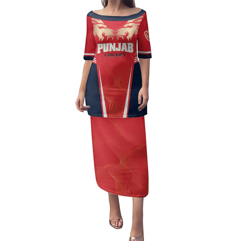 Custom Punjab 2025 Cricket Lion Kings Family Matching Puletasi and Hawaiian Shirt Jazba Hai Punjabi