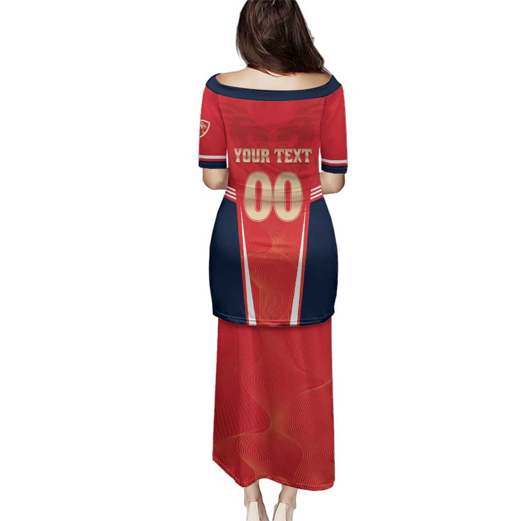 Custom Punjab 2025 Cricket Lion Kings Family Matching Puletasi and Hawaiian Shirt Jazba Hai Punjabi