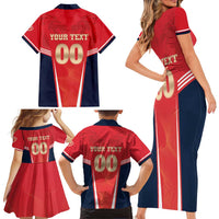Custom Punjab 2025 Cricket Lion Kings Family Matching Short Sleeve Bodycon Dress and Hawaiian Shirt Jazba Hai Punjabi