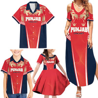 Custom Punjab 2025 Cricket Lion Kings Family Matching Summer Maxi Dress and Hawaiian Shirt Jazba Hai Punjabi